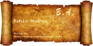 Bahis Andrea névjegykártya